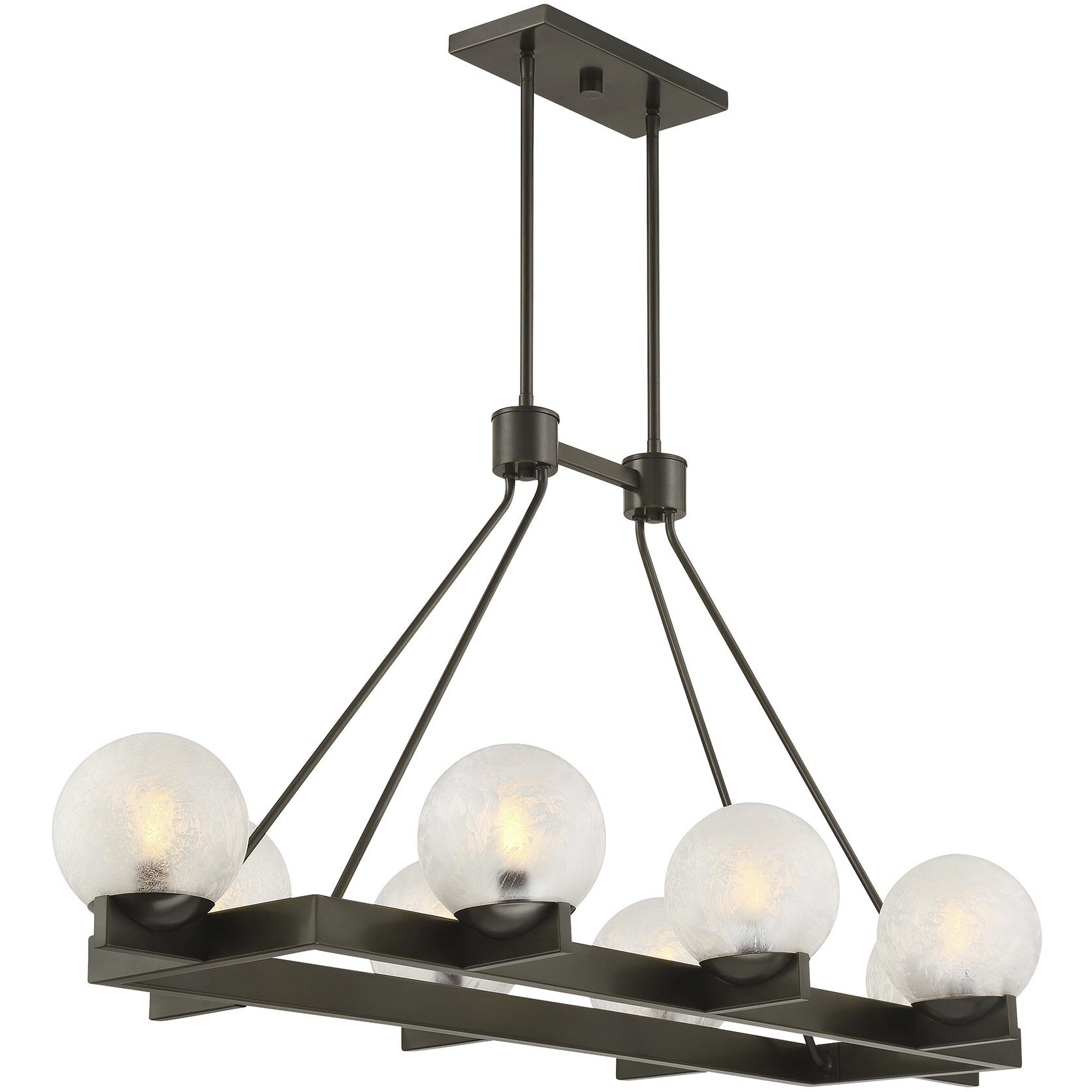 Darien Linear Chandelier Ceiling Light in Mediterranean Bronze