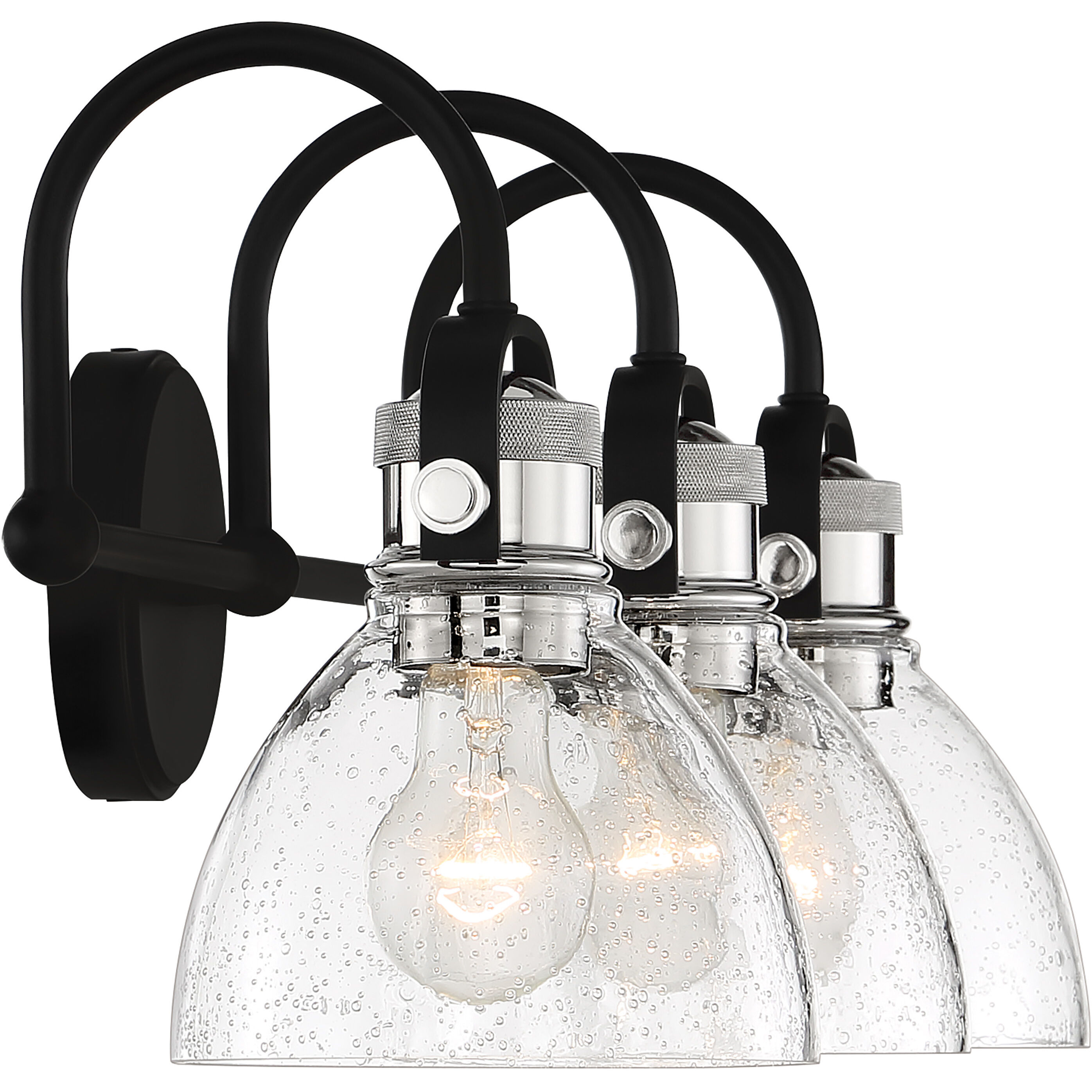 Monico 3 Light 26 inch Coal/Polished Nickel Bath Light Wall Light