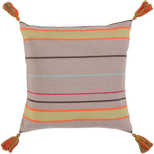 Stadda Stripe 20 inch Bright Orange, Olive, Taupe Pillow Kit