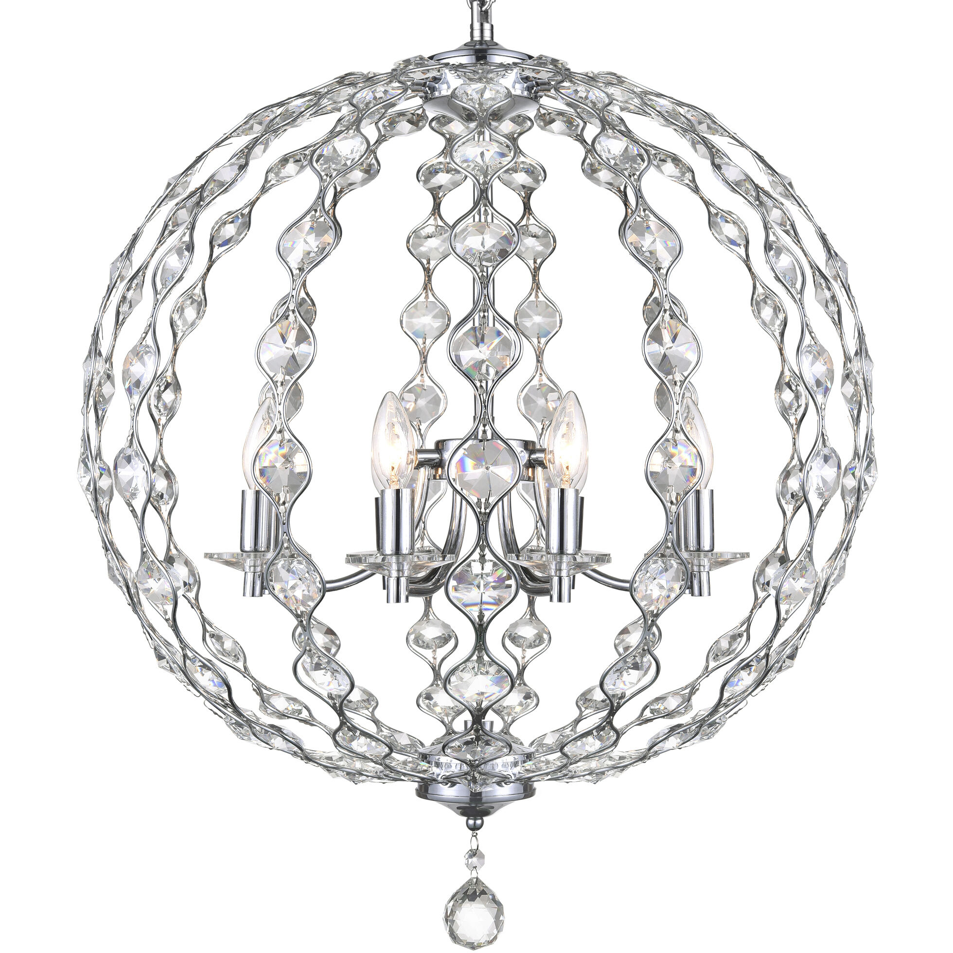 Esia 8 Light 26 inch Chrome Chandelier Ceiling Light