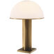 Berkley 25 inch 40 watt Antique Brass and White Glass Table Lamp Portable Light