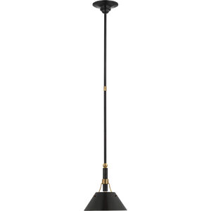 Thomas O'Brien Turlington LED 8.75 inch Bronze and Hand-Rubbed Antique Brass Pendant Ceiling Light, Small