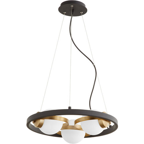 Nimbus 3 Light 18 inch Noir with Aged Brass Chandelier Ceiling Light