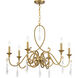 Fairchild 6 Light 31 inch Warm Brass Chandelier Ceiling Light