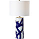 Cobalt 26 inch 100 watt Blue and White Table Lamp Portable Light