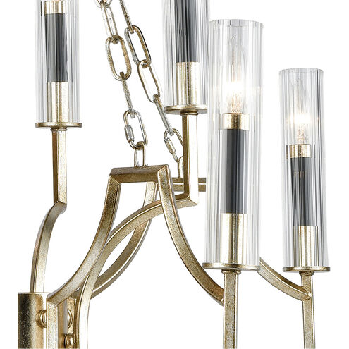 Gratia 8 Light 31 inch Antique Silver Leaf with Dark Graphite and Clear Chandelier Ceiling Light