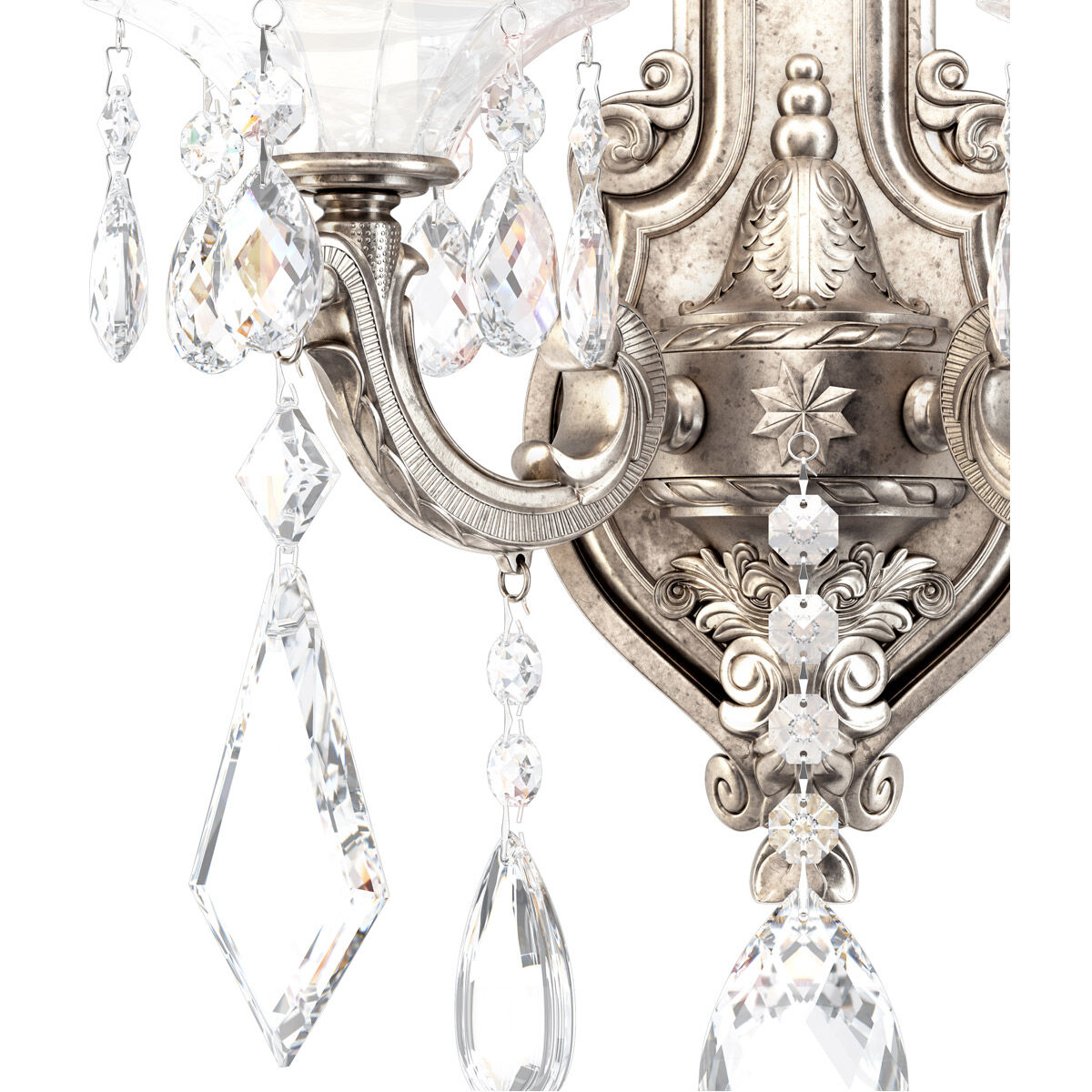 La Scala 2 Light 6.5 inch Antique Silver Wall Sconce Wall Light in Antique Silver Cast