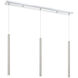 Forest LED 46 inch Chrome Linear Chandelier Ceiling Light in Brushed Nickel Steel, 3, 20