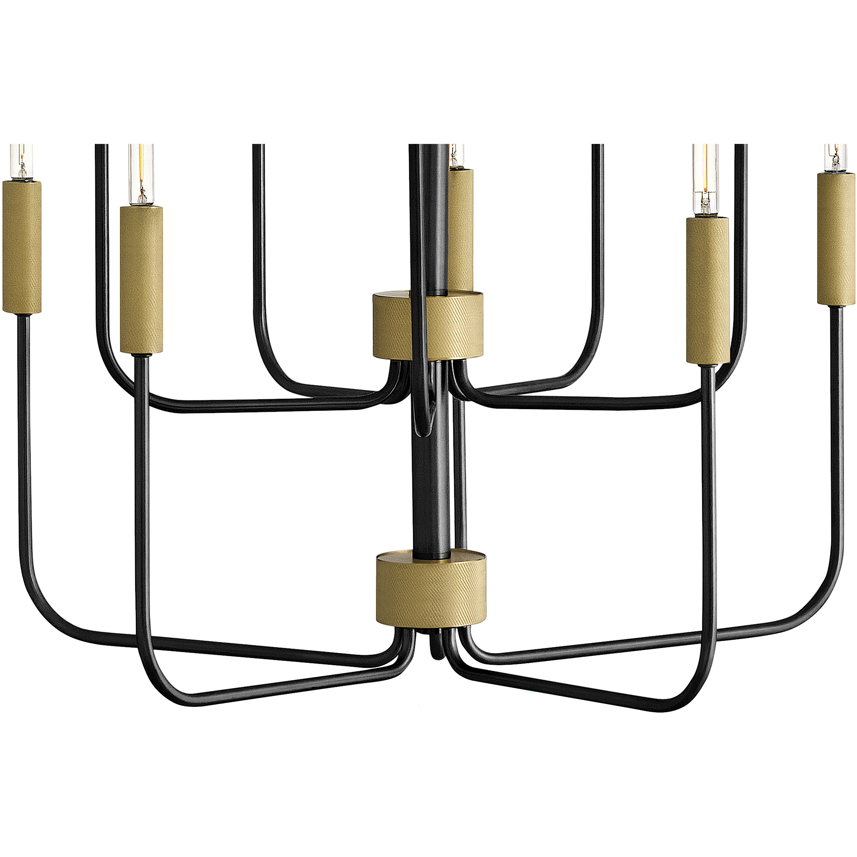 Austen 10 Light 30 inch Black with Lacquered Brass Chandelier Ceiling Light