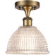 Ballston Arietta 1 Light 8 inch Brushed Brass Semi-Flush Mount Ceiling Light, Ballston
