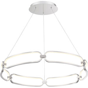 Charmed LED 32 inch Brushed Nickel Chandelier Ceiling Light, dweLED