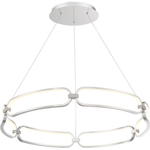 Charmed LED 32 inch Brushed Nickel Chandelier Ceiling Light, dweLED