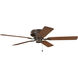 Basics Pro Legacy Patio 52 inch Satin Natural Bronze with Walnut Blades Ceiling Fan