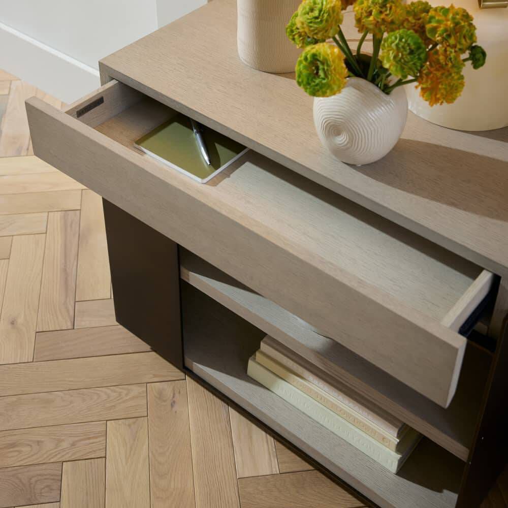 Norwich 30 X 26.5 inch Smoke and Vintage Brass Side Table