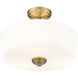 Arlington 3 Light 14.75 inch Heritage Brass Semi Flush Mount Ceiling Light