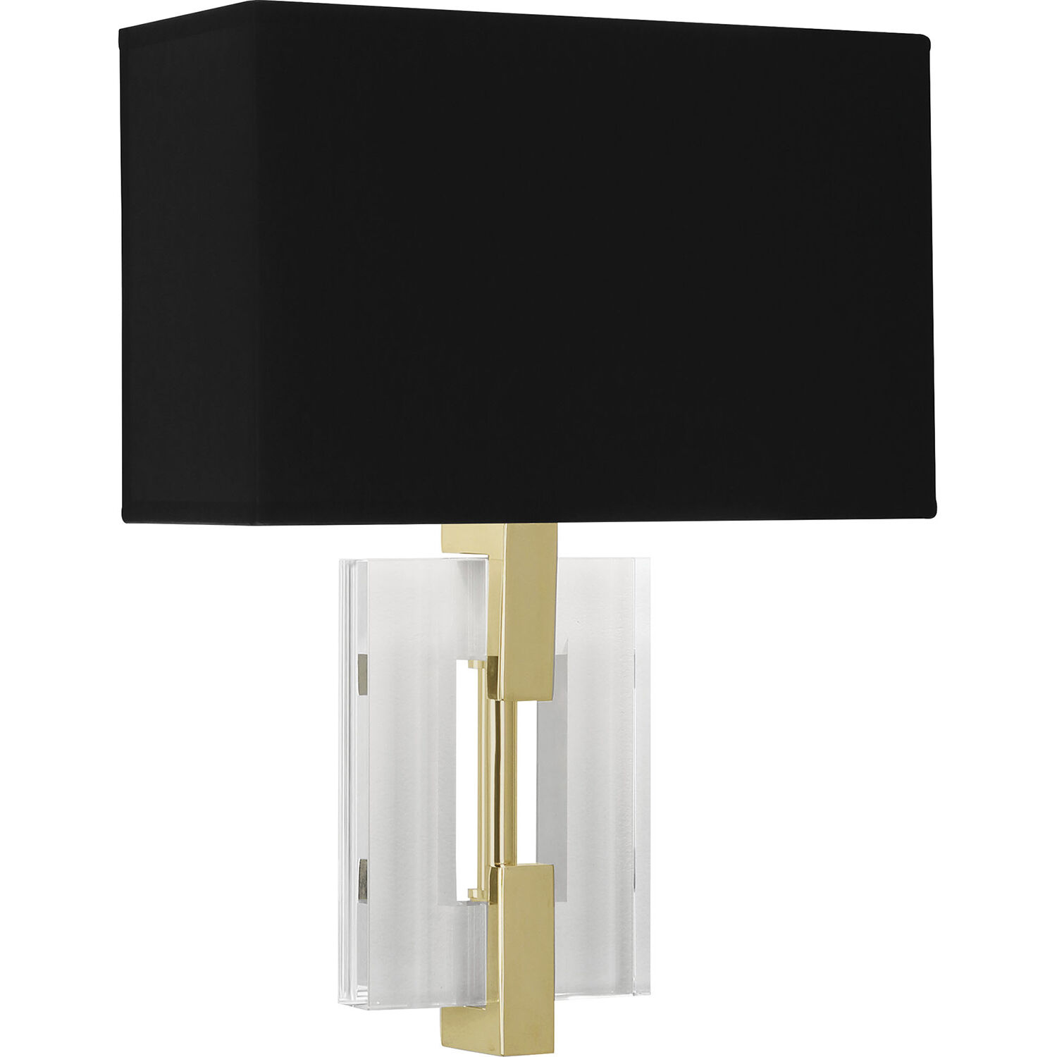 Lincoln 2 Light 12 inch Modern Brass Wall Sconce Wall Light in Black With Matte Gold
