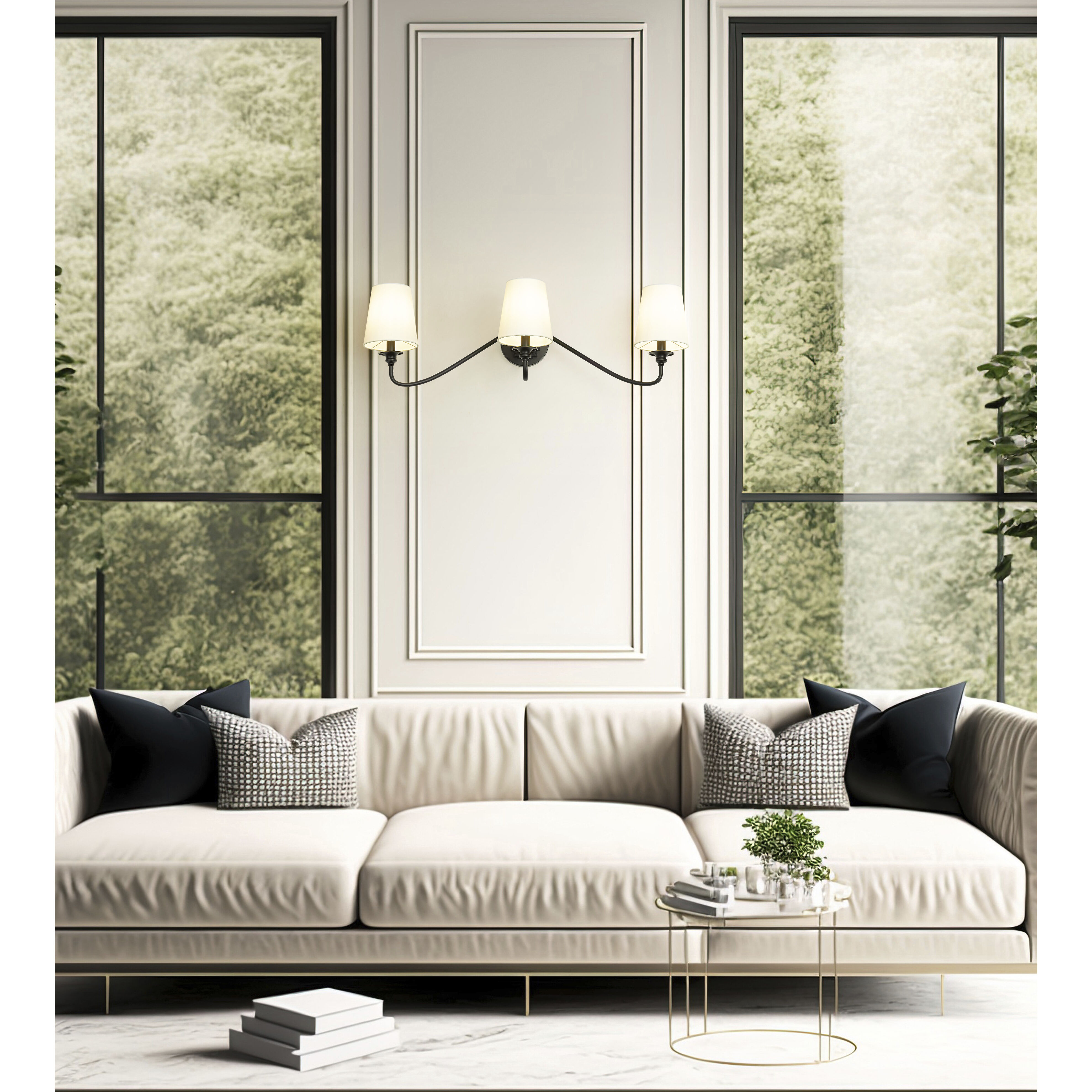 Gianna 3 Light 32 inch Matte Black Wall Sconce Wall Light