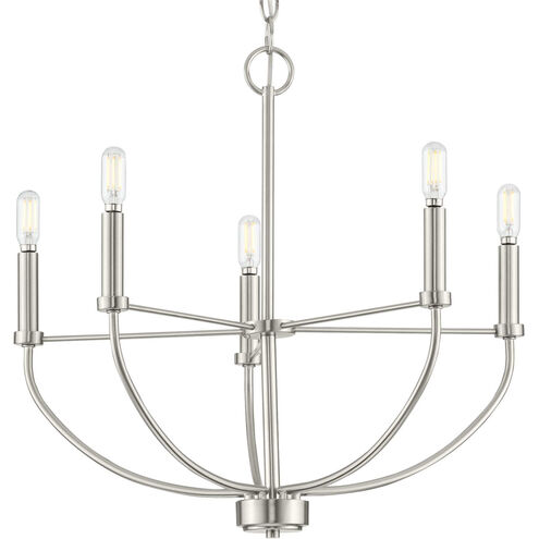 Leyden 5 Light 22 inch Brushed Nickel Chandelier Ceiling Light