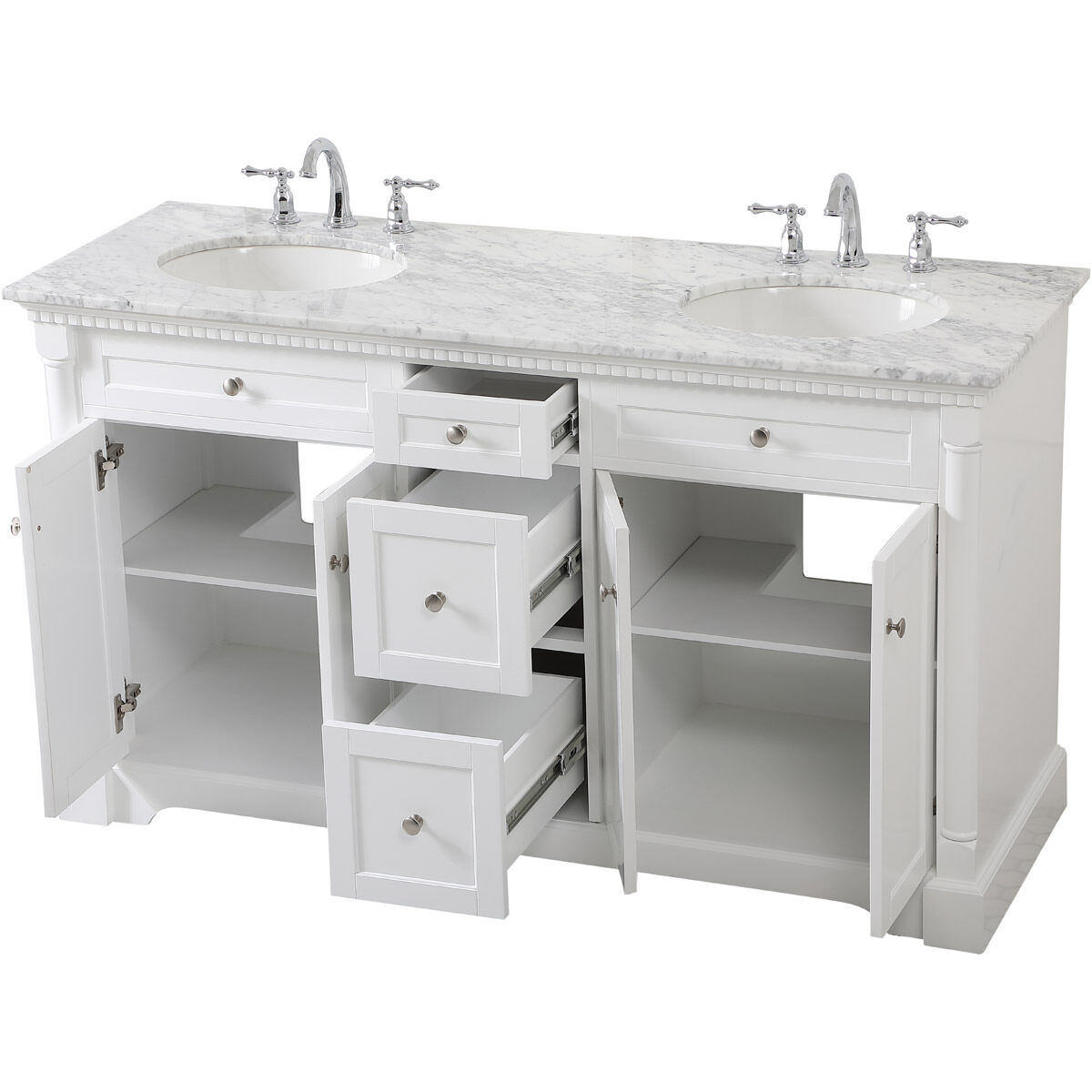 Clarence 60 X 22 X 35 inch White Vanity Sink Set