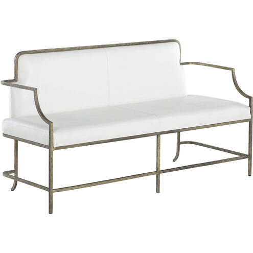 Vanderbilt Forged Warm Champagne / Cloud White Leather Bench