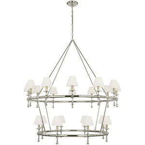 Chapman & Myers Classic LED 57.25 inch Polished Nickel Two-Tier Ring Chandelier Ceiling Light