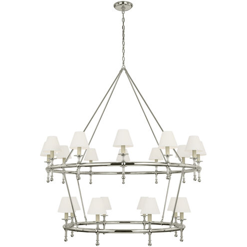 Chapman & Myers Classic LED 57.25 inch Polished Nickel Two-Tier Ring Chandelier Ceiling Light
