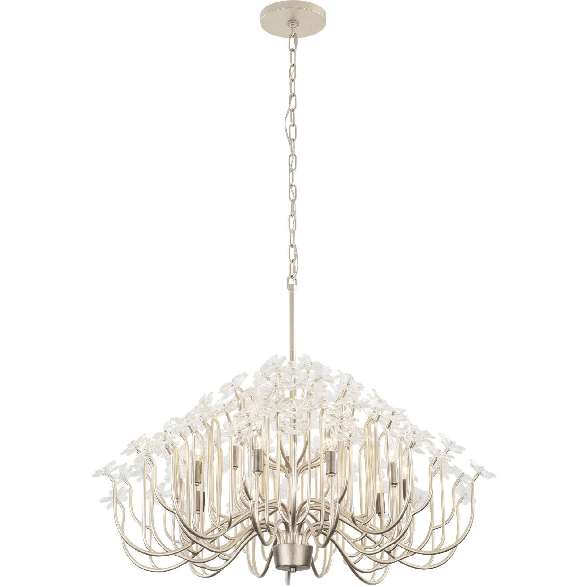 Wildflower 15 Light 40 inch Gold Dust/Artifact Chandelier Ceiling Light, Smithsonian Collaboration