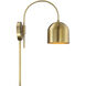 Farmhouse 6 inch 60.00 watt Natural Brass Adjustable Wall Sconce Wall Light