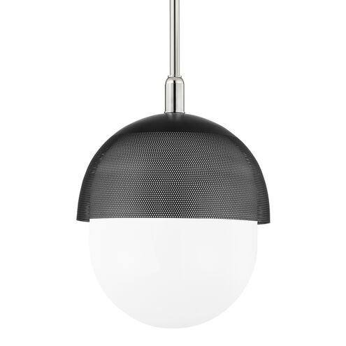 Nyack 1 Light 19 inch Polished Nickel / Black Pendant Ceiling Light