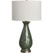 Colestin 30 inch 150.00 watt Deep Green Drip Glaze and Brushed Brass Table Lamp Portable Light