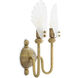 Isabelle 2 Light 11.02 inch Vintage Brass and Handmade Glass Wall Lamp Wall Light