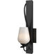 Flora 1 Light 4.8 inch Black Sconce Wall Light in Opal