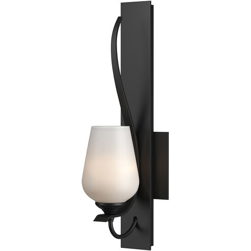 Flora 1 Light 4.8 inch Black Sconce Wall Light in Opal