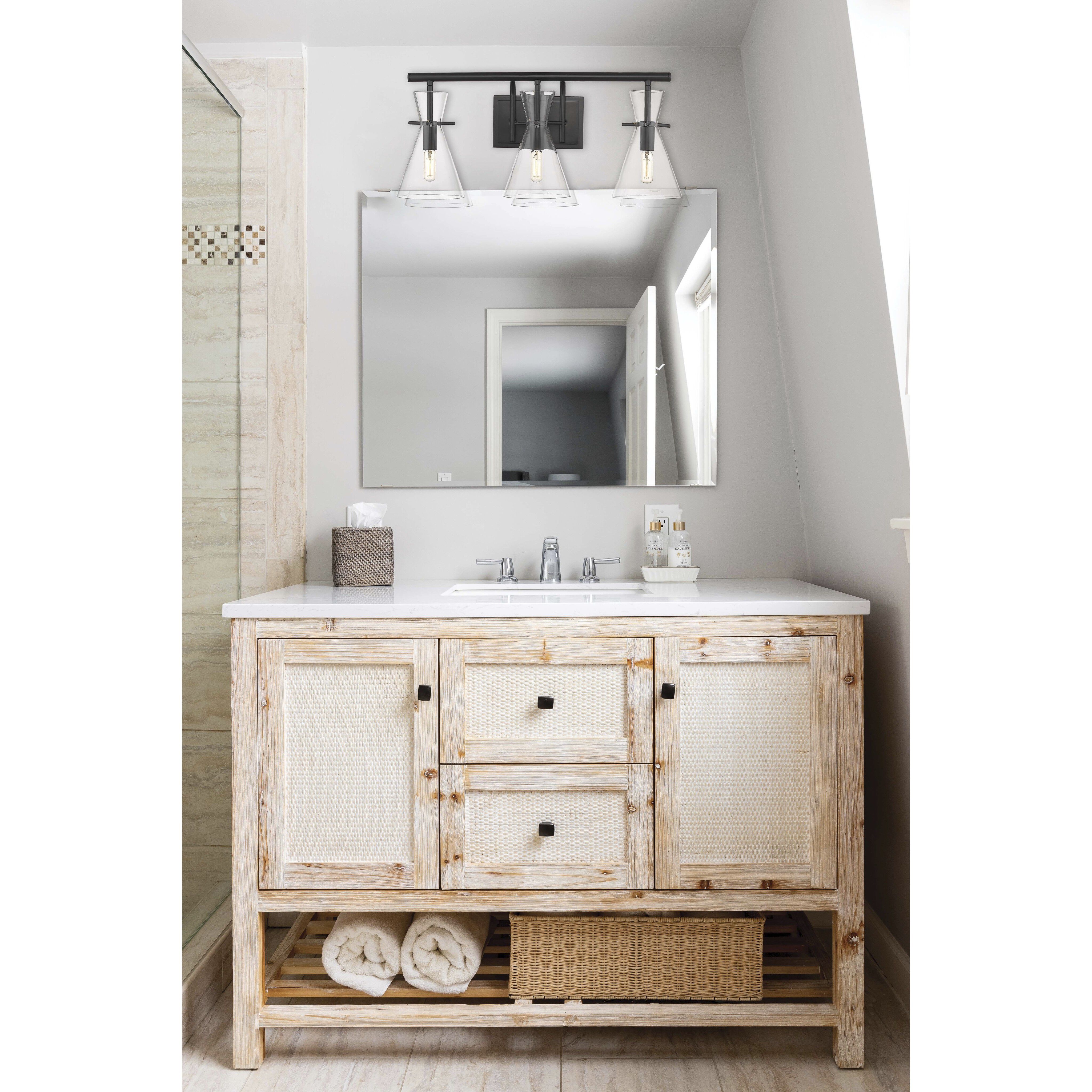 Auralume Colden LED 24 inch Matte Black Bath Vanity Light Wall Light