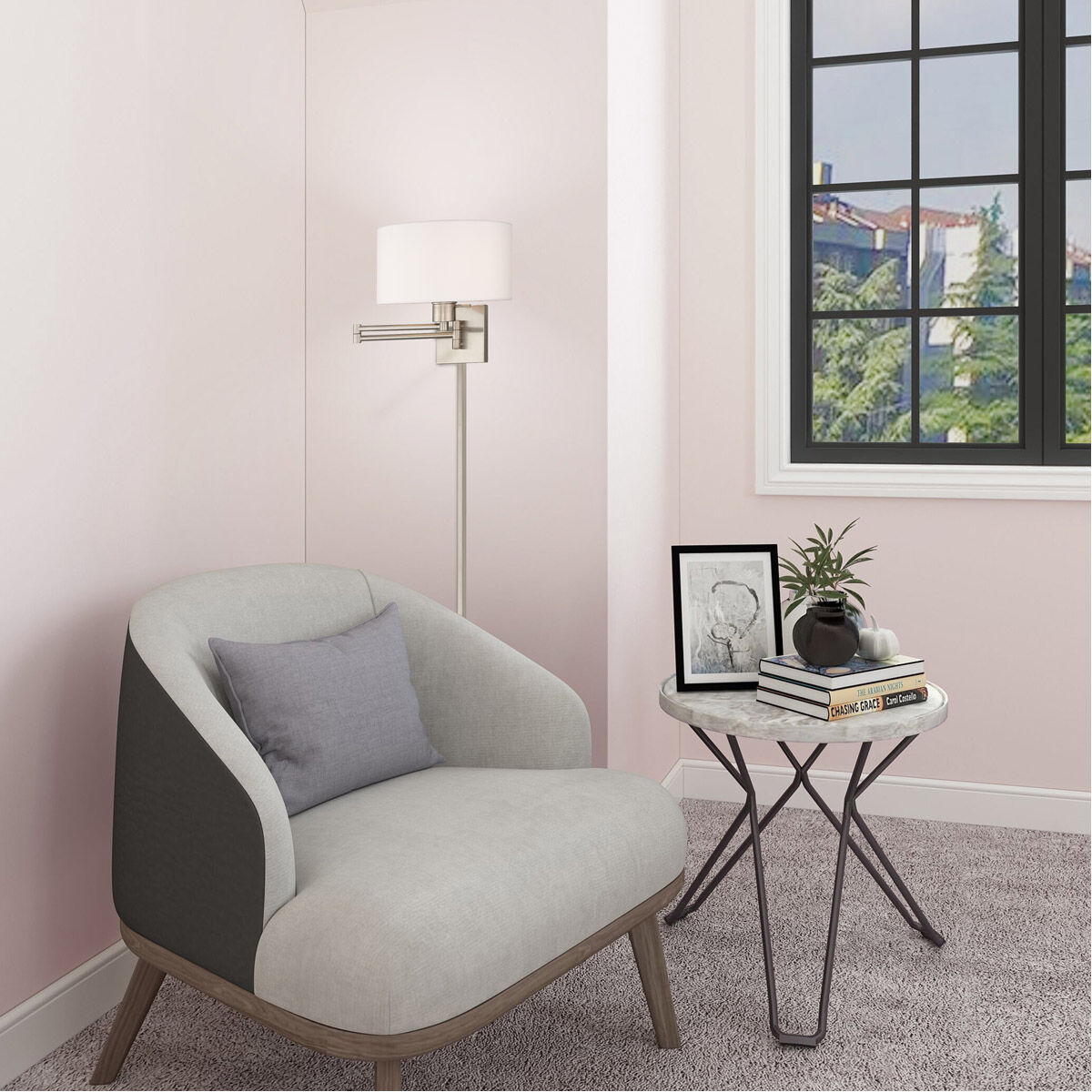 Allison 24 inch 100.00 watt Brushed Nickel Swing Arm Wall Lamp Wall Light