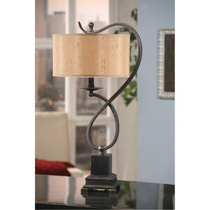 Echo 27 inch 60 watt Bronze Table Lamp Portable Light
