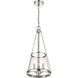Prescott 3 Light 12 inch Polished Nickel Pendant Ceiling Light