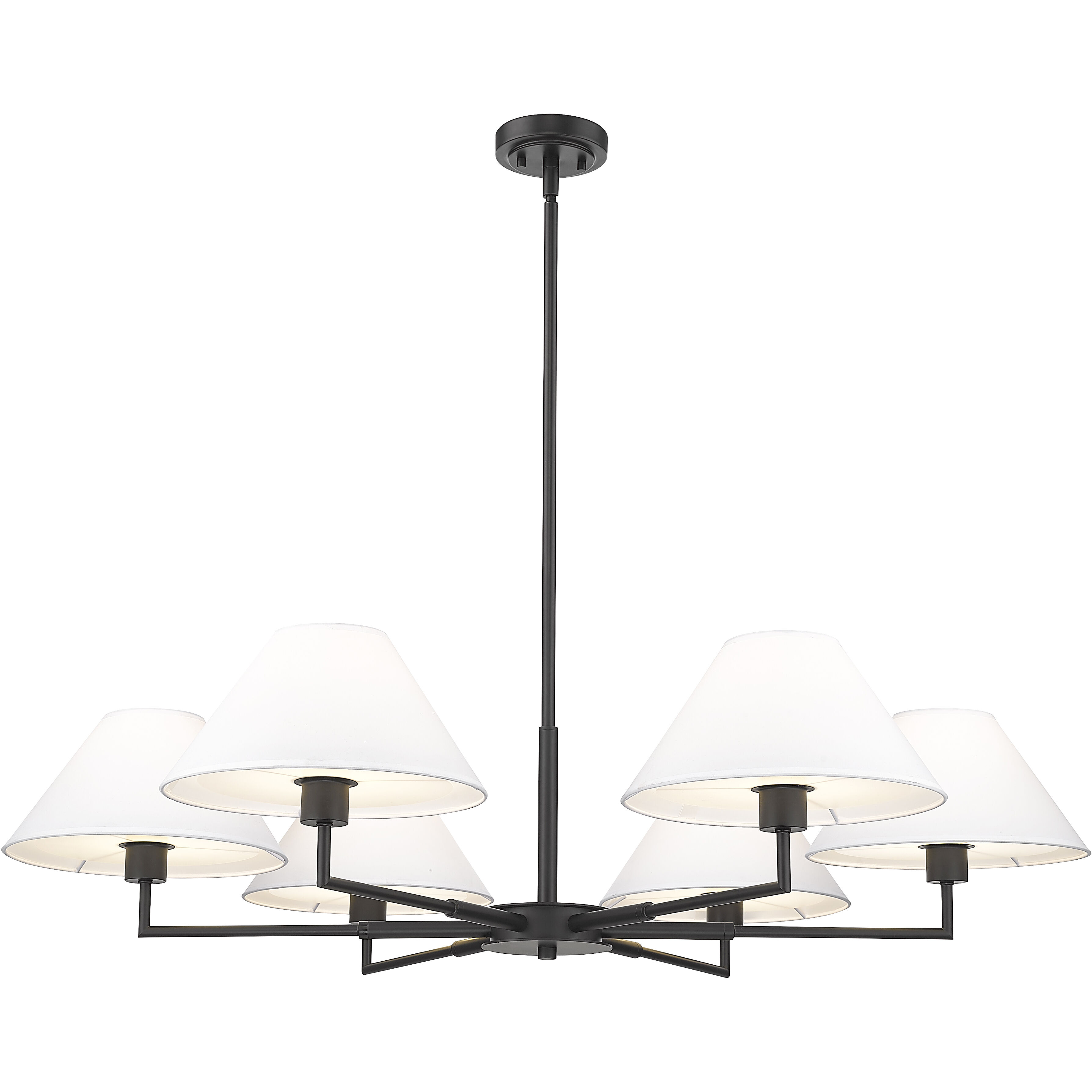 Leila 6 Light 44 inch Matte Black Chandelier Ceiling Light