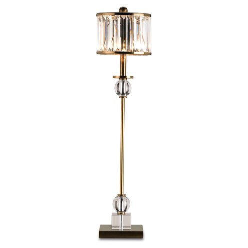Parfait 33 inch 75 watt Clear/Antique Brass Table Lamp Portable Light