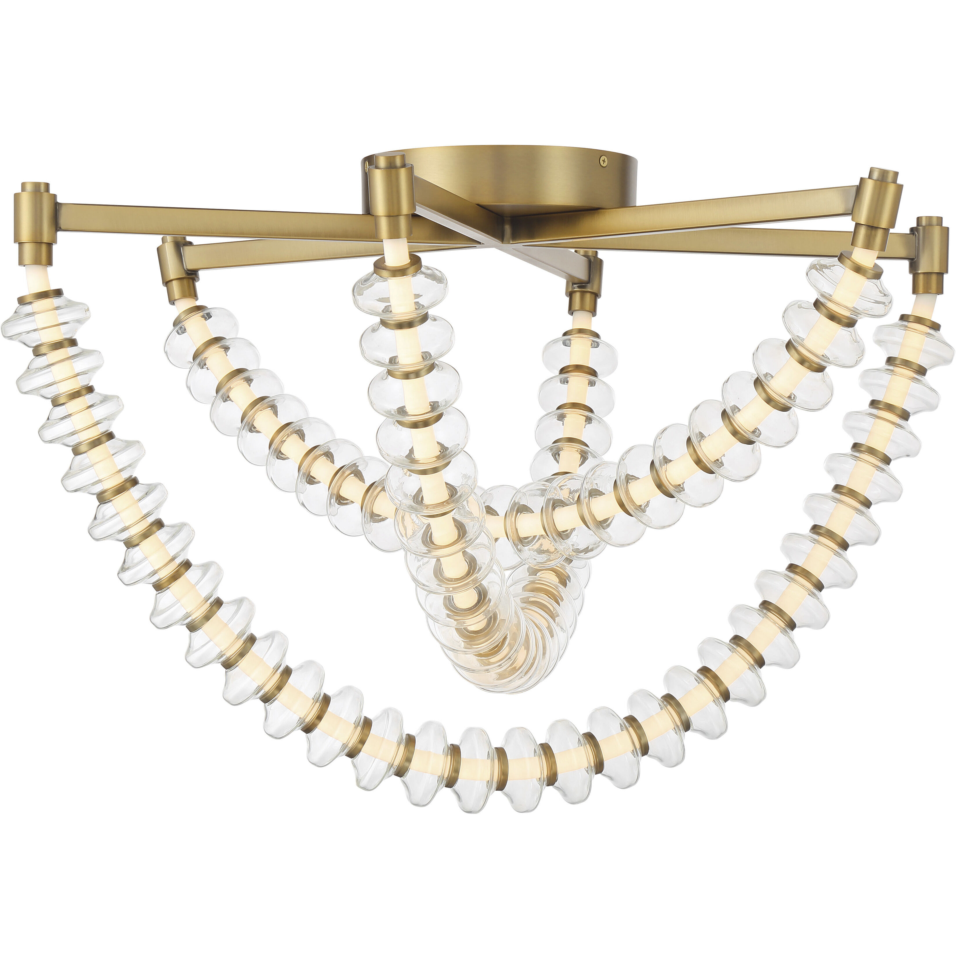 Pearl LED 28 inch Legacy Brass Flush Mount Ceiling Light