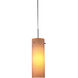 Titan 1 Light 4 inch Matte Chrome Large Pendant Ceiling Light in Amber Glass