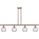 Ballston Athens Water Glass 4 Light 46 inch Antique Copper Island Light Ceiling Light
