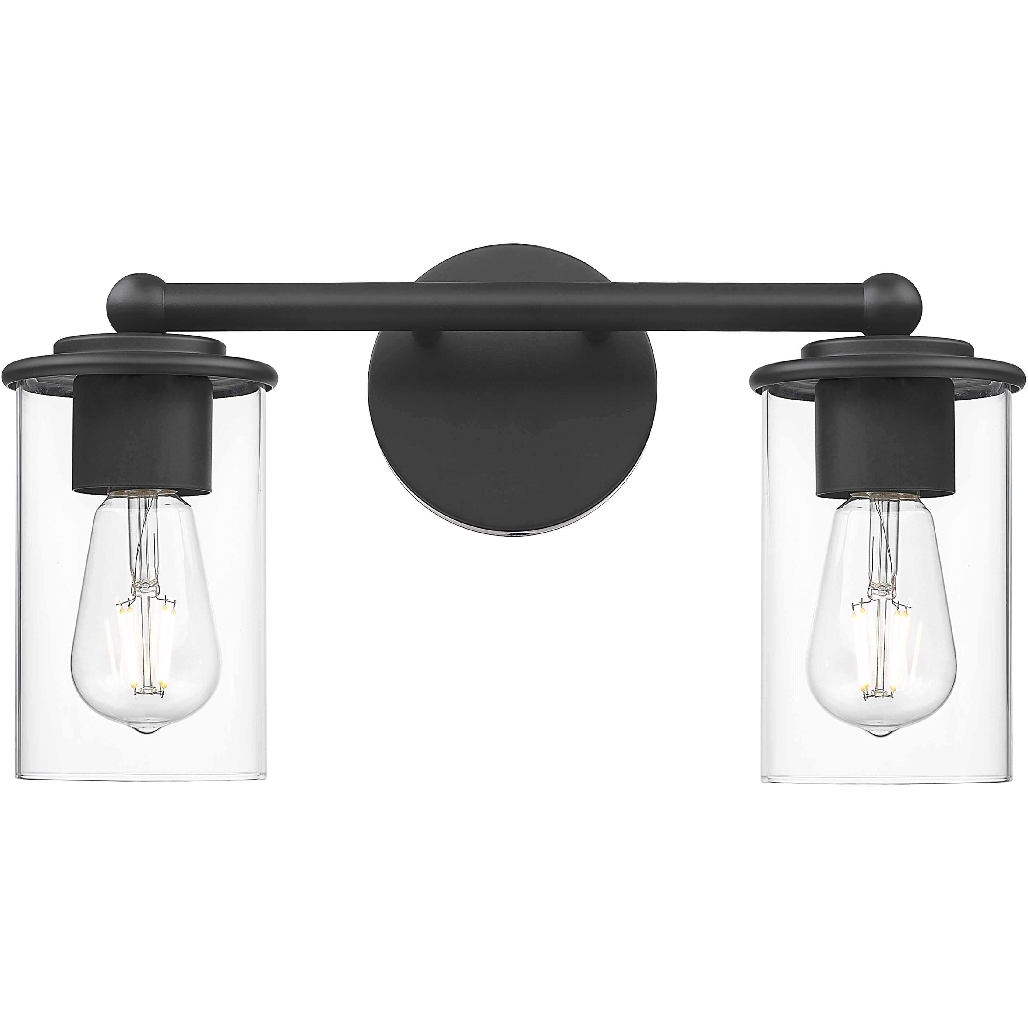 Thayer 2 Light 16 inch Matte Black Vanity Wall Light