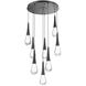 Rain Drop LED 26.8 inch Matte Black Chandelier Ceiling Light in 3000K LED, Multi-Port