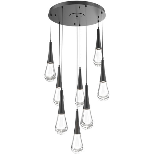 Rain Drop LED 26.8 inch Matte Black Chandelier Ceiling Light in 3000K LED, Multi-Port