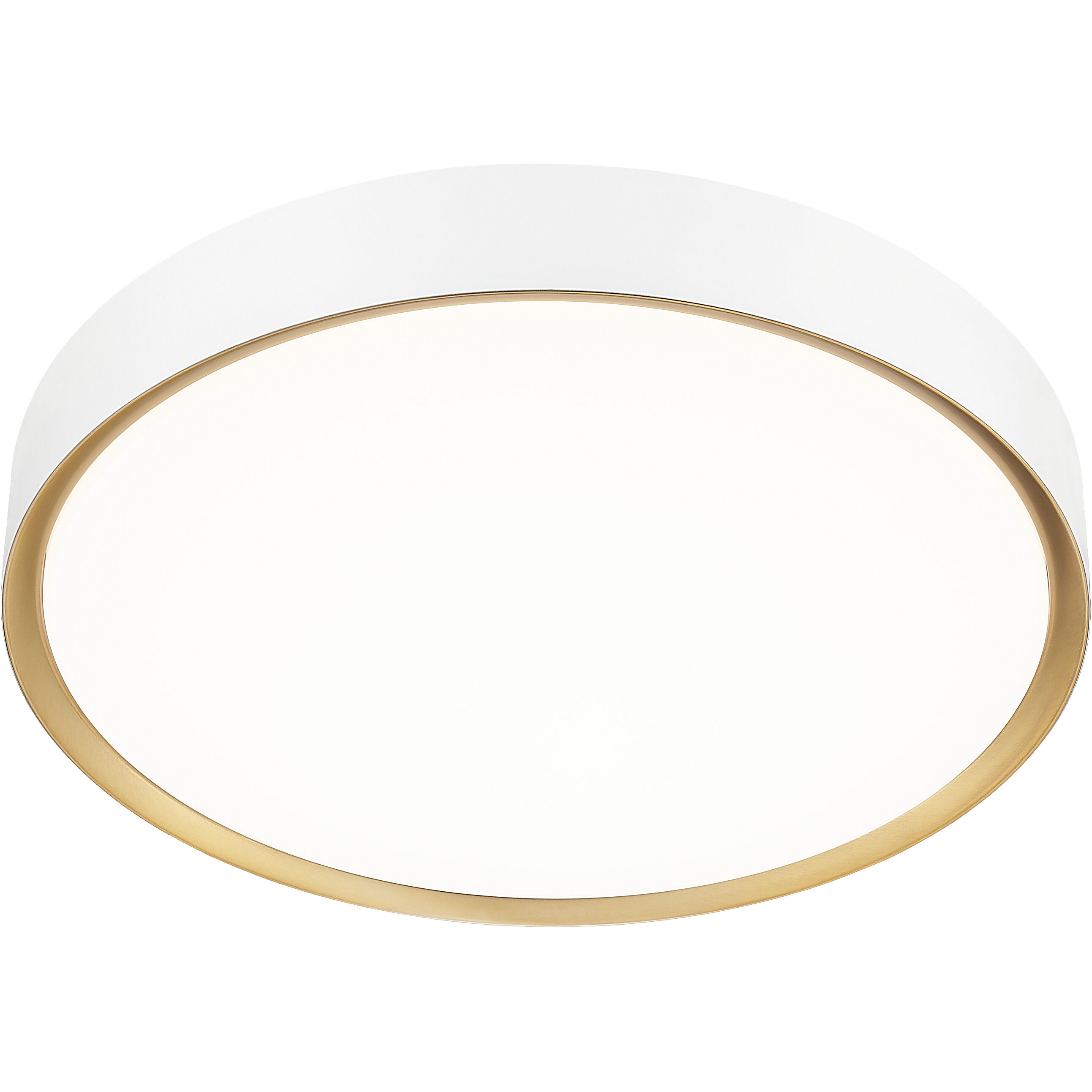 Kawan LED 20 inch Matte White and Modern Gold Flush Mount Ceiling Light