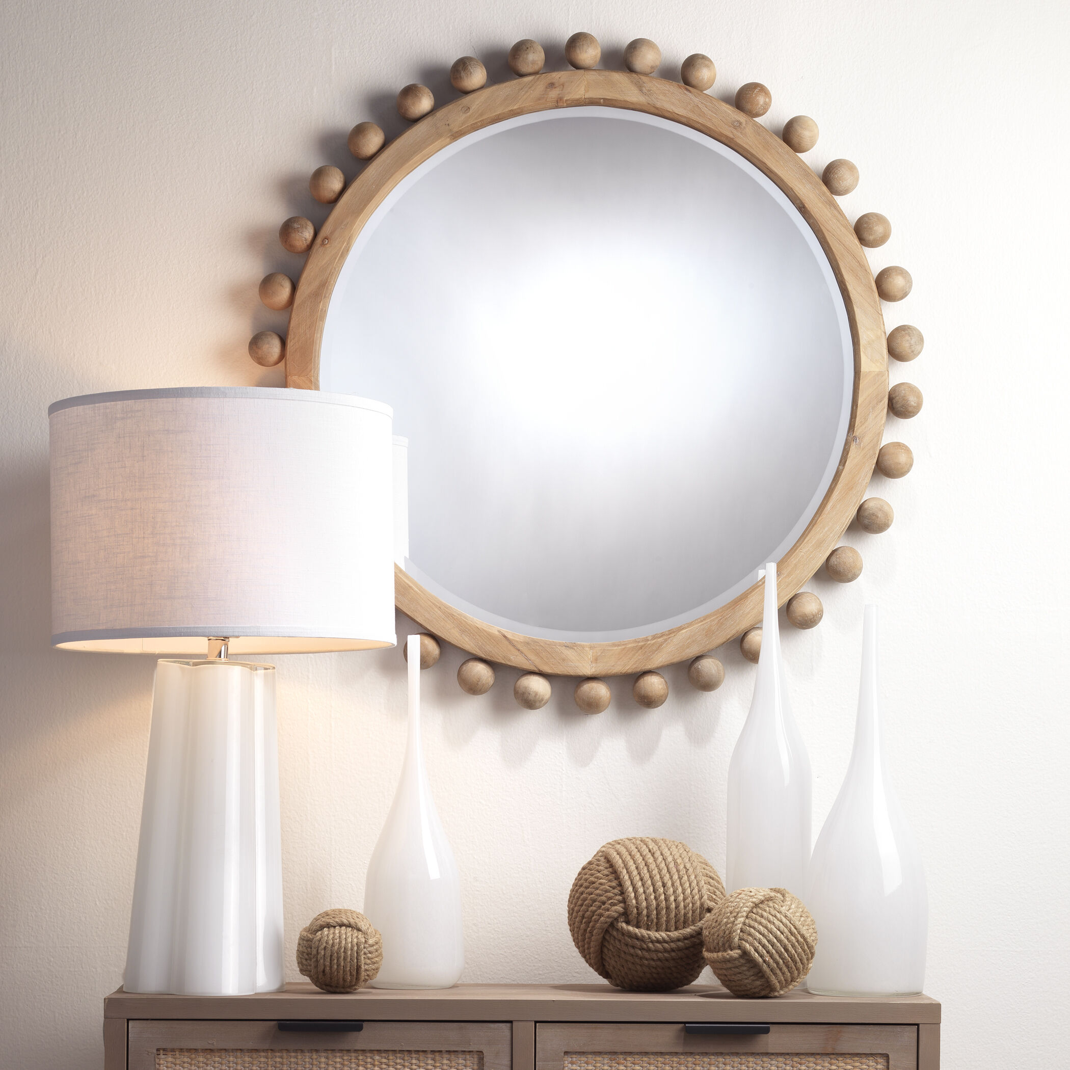 Brighton 34.75 X 34.75 inch Natural Wood Mirror