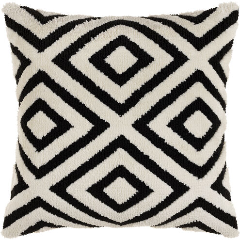 Sheldon 20 inch Black; Multicolored Pillow Cover