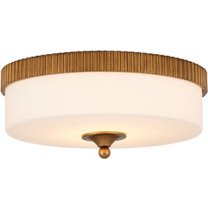 Bryce 1 Light 16.25 inch Gold/White Flush Mount Ceiling Light, Barry Goralnick Collection