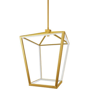 Cage LED 13 inch Aged Brass Chandelier Ceiling Light